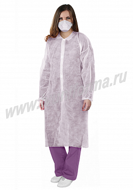 Халат одноразовый на липучках (плотность 25 гр/кв.м)